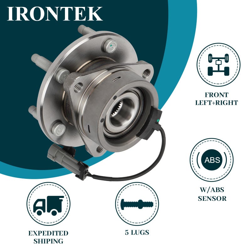 IRONTEK Front Wheel Hub and Bearing Assembly 513206 Compatible for Pontiac 05-06 Pursuit, for Chevrolet 06-11 HHR, for Pontiac 07-09 G5, for Chevrolet Cobalt, W/ABS 5 Lugs Wheel Hub Assembly 2 PCS - Image 2
